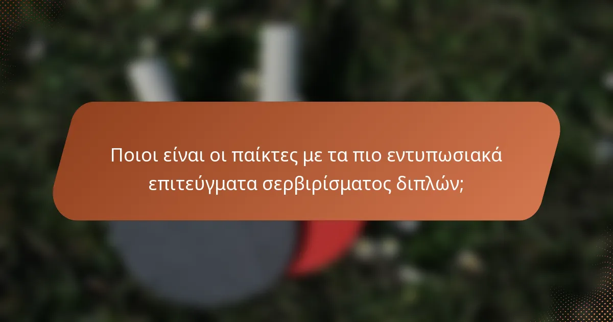 Ποιοι είναι οι παίκτες με τα πιο εντυπωσιακά επιτεύγματα σερβιρίσματος διπλών;