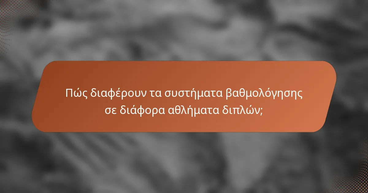 Πώς διαφέρουν τα συστήματα βαθμολόγησης σε διάφορα αθλήματα διπλών;