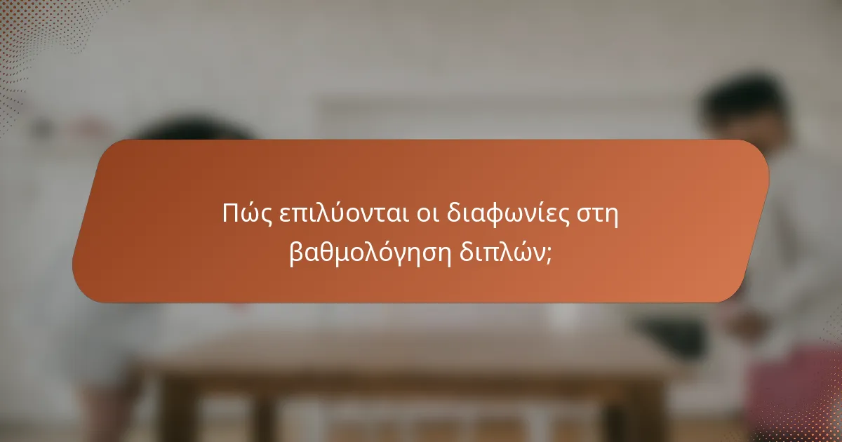 Πώς επιλύονται οι διαφωνίες στη βαθμολόγηση διπλών;