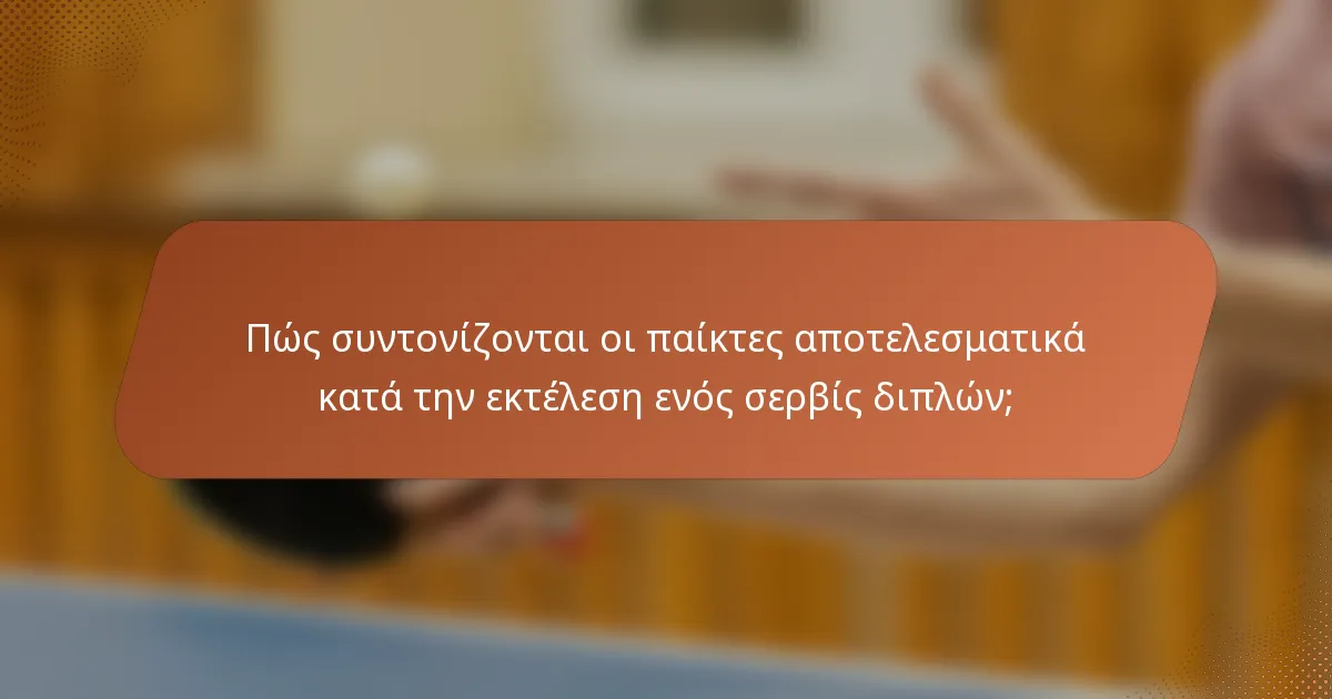 Πώς συντονίζονται οι παίκτες αποτελεσματικά κατά την εκτέλεση ενός σερβίς διπλών;